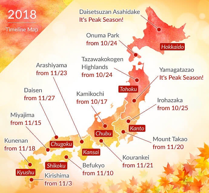 Lịch lá đỏ Nhật 2019